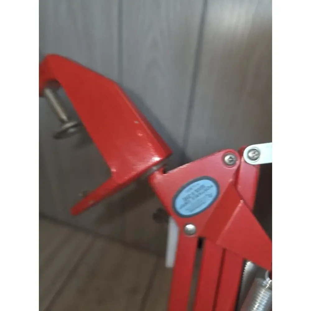 Vintage Articulating Desk Lamp Red Draftsman Architect Clamp On Spring Arm Works